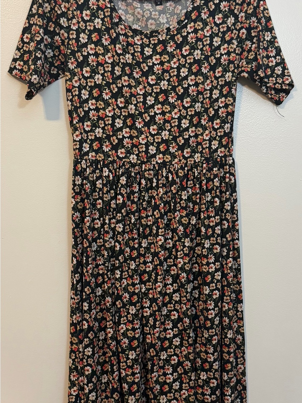 Vibe Sportswear Women’s Size M Floral Midi Dress Cottagecore Boho Fit Flare Y2K
